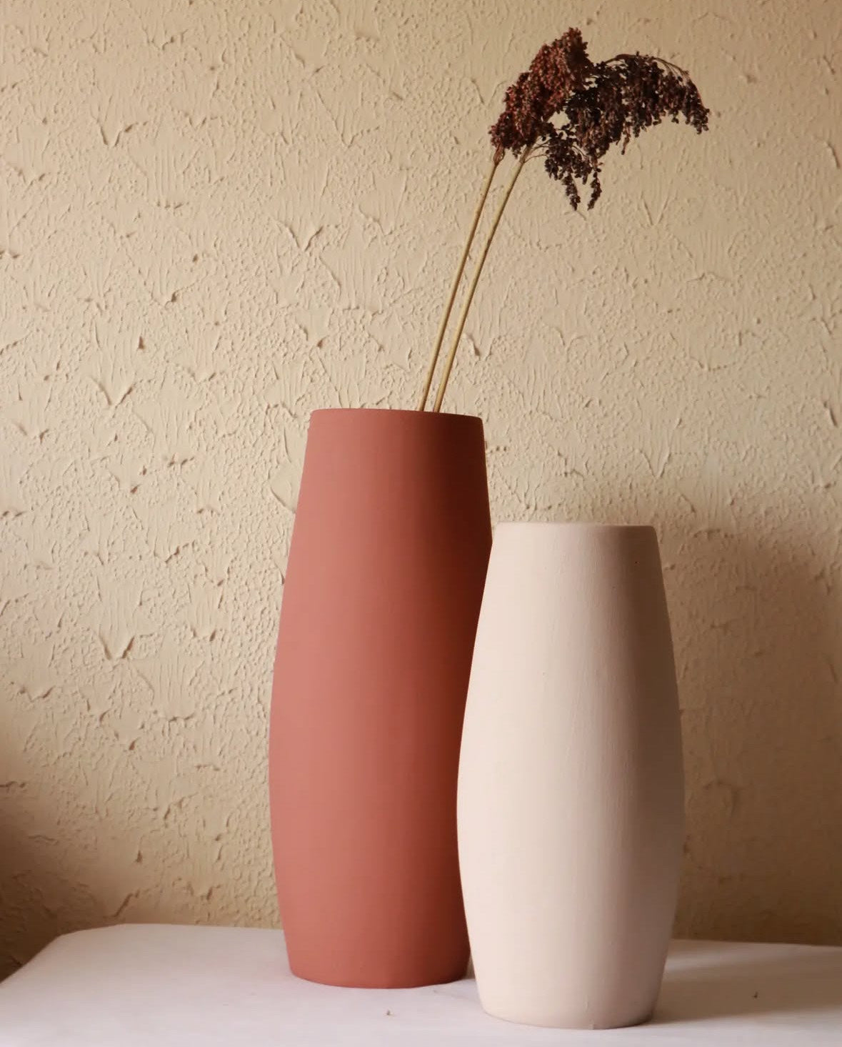 Bohemian Terracotta Cylinder Vase